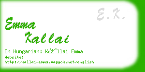 emma kallai business card
